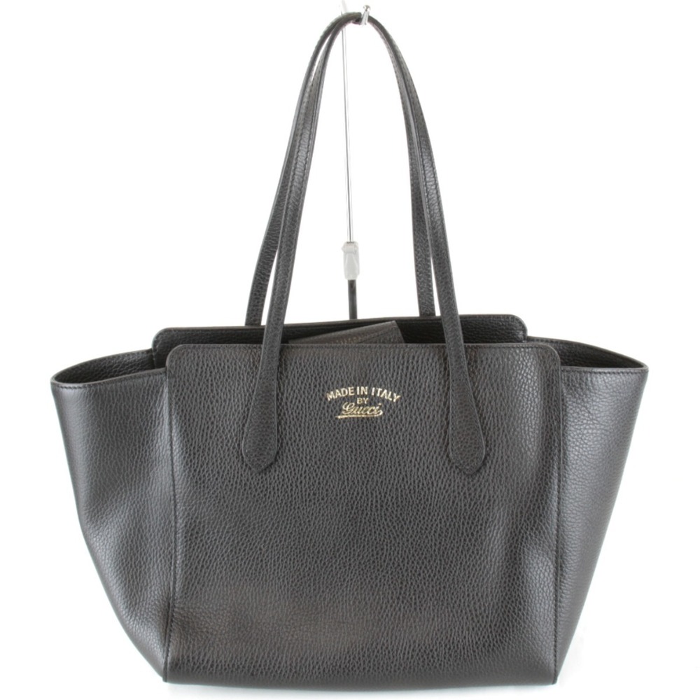 GUCCI Black Leather Tote Bag
